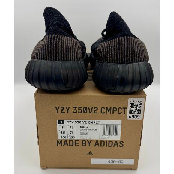 Adidas Yeezy Boost 350 V2 CMPCT Sz 8 Slate Carbon HQ6319 # 409 - Picture 5 of 8